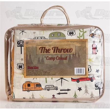 50 X 60 In. The Throw Road Trip, Grey